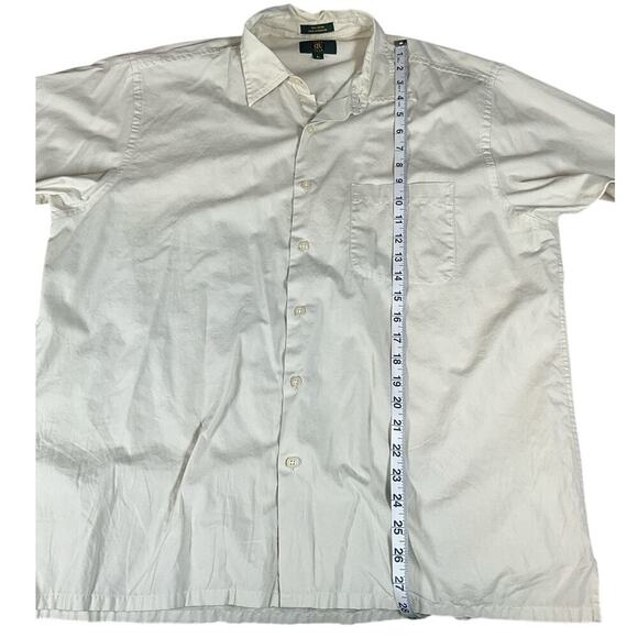 Club Room Button Down Short Sleeve Casual Shirt Size Large 100% Cotton Light Tan - Picture 6 of 7